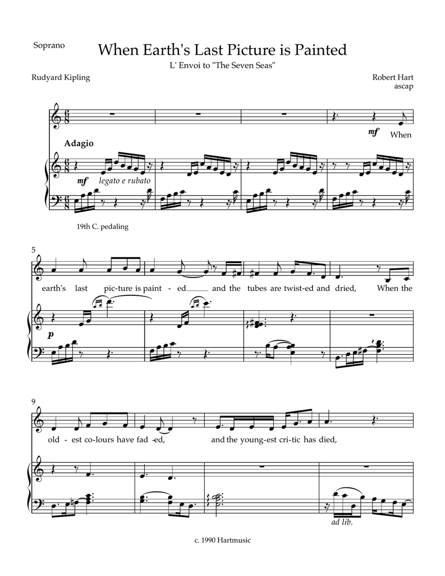 When Earth's Last Picture Is Painted Piano, Vocal scores gallery preview page 1