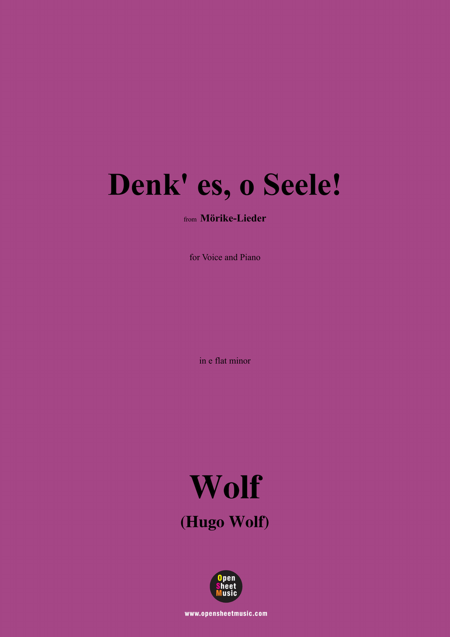 H. Wolf-Denk es,o Seele!in e flat minor Piano, Vocal scores gallery preview page 1