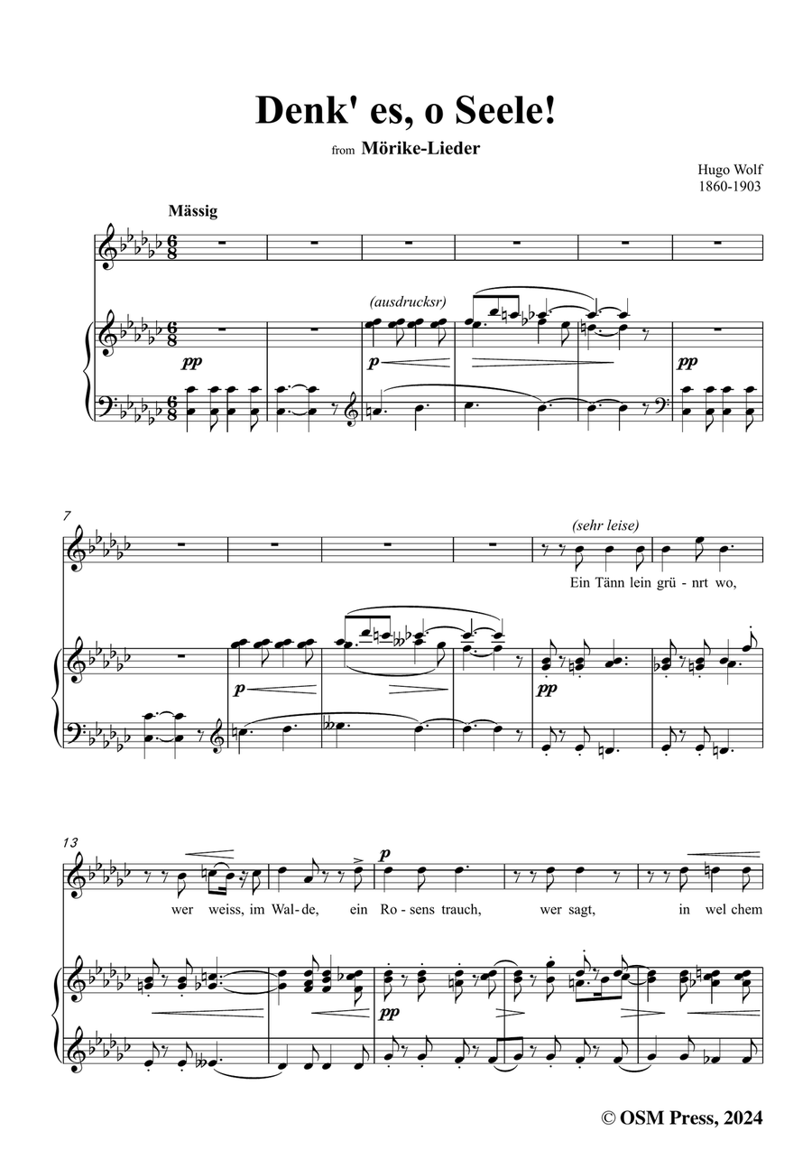 H. Wolf-Denk es,o Seele!in e flat minor Piano, Vocal scores gallery preview page 3
