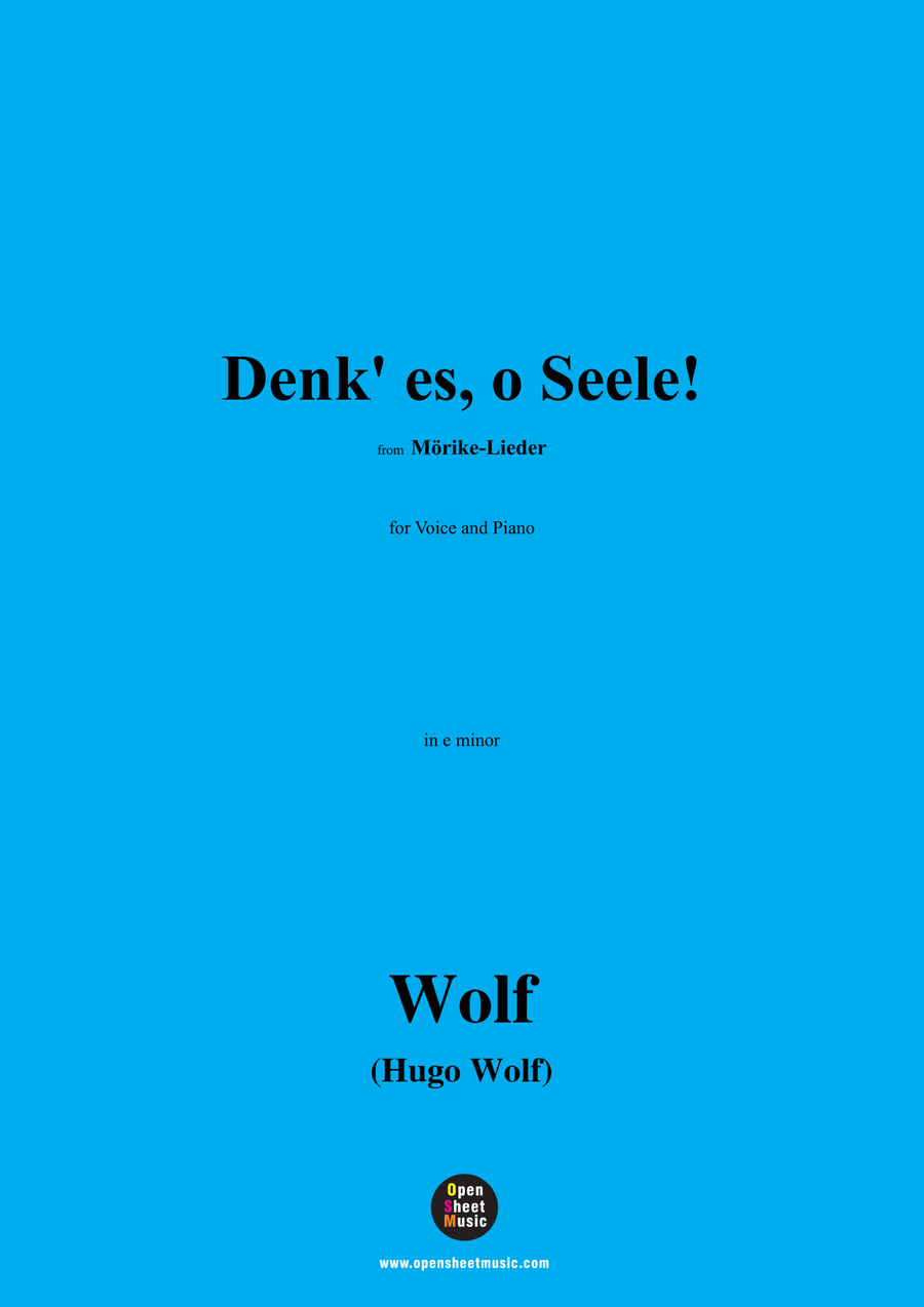 H. Wolf-Denk es,o Seele!in e minor Piano, Vocal scores gallery preview page 1