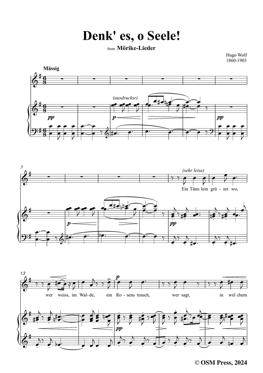 H. Wolf-Denk es,o Seele!in e minor Piano, Vocal scores gallery preview page 3