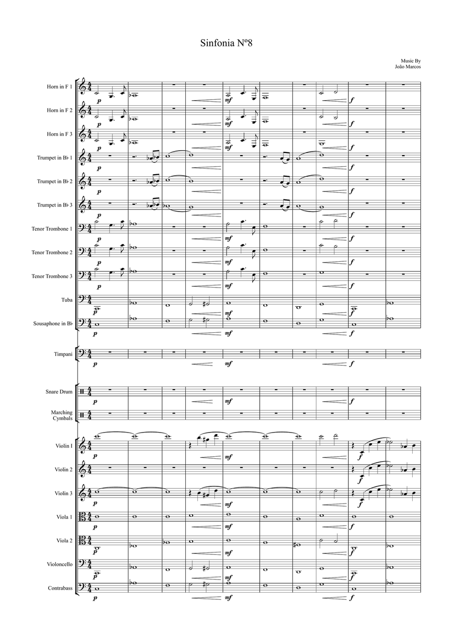 Sinphony nº 8 by João Marcos Concert Band scores gallery preview page 1