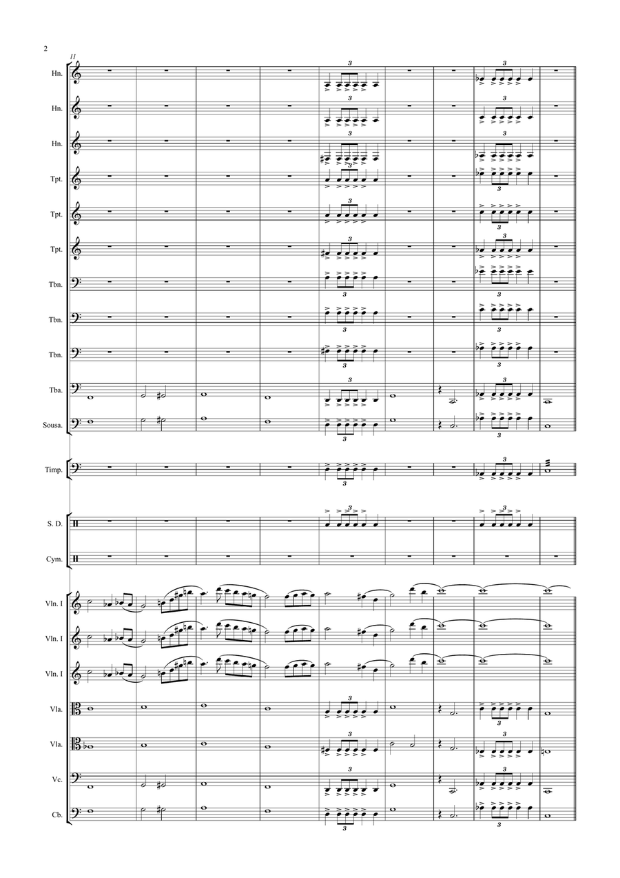 Sinphony nº 8 by João Marcos Concert Band scores gallery preview page 2