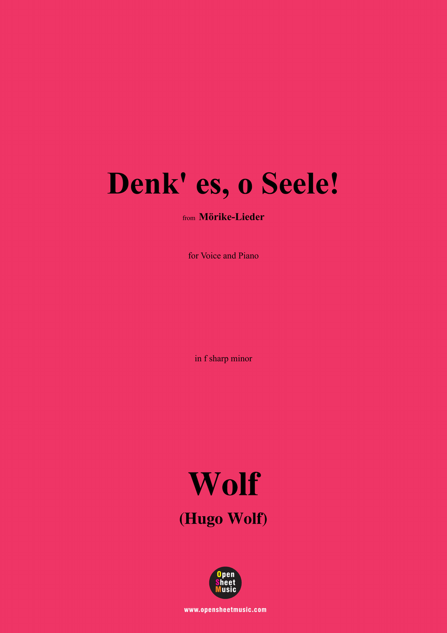 H. Wolf-Denk es,o Seele!in f sharp minor Piano, Vocal scores gallery preview page 1