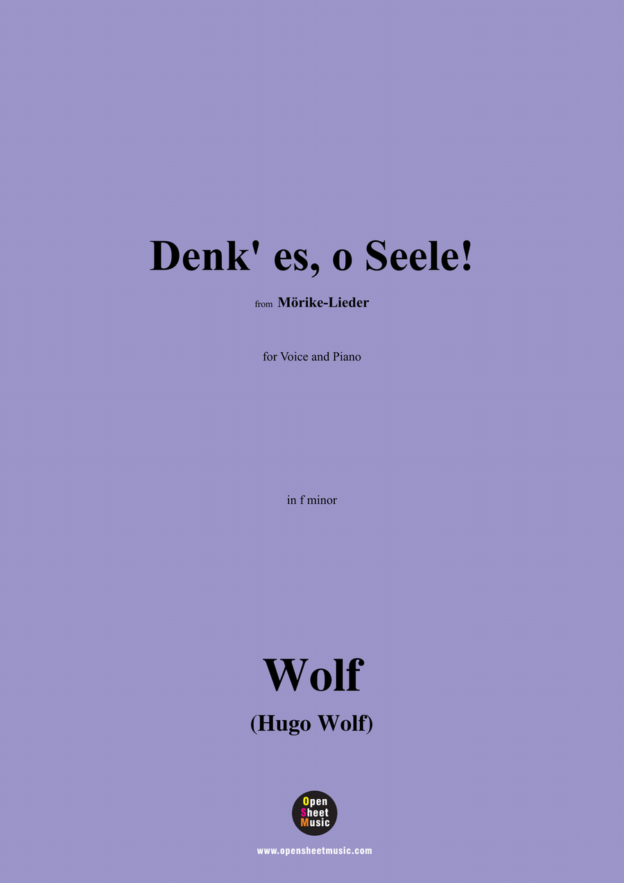 H. Wolf-Denk es,o Seele!in f minor Piano, Vocal scores gallery preview page 1