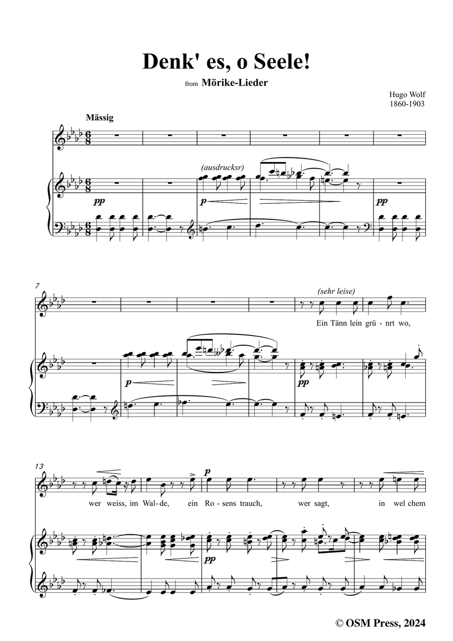 H. Wolf-Denk es,o Seele!in f minor Piano, Vocal scores gallery preview page 3