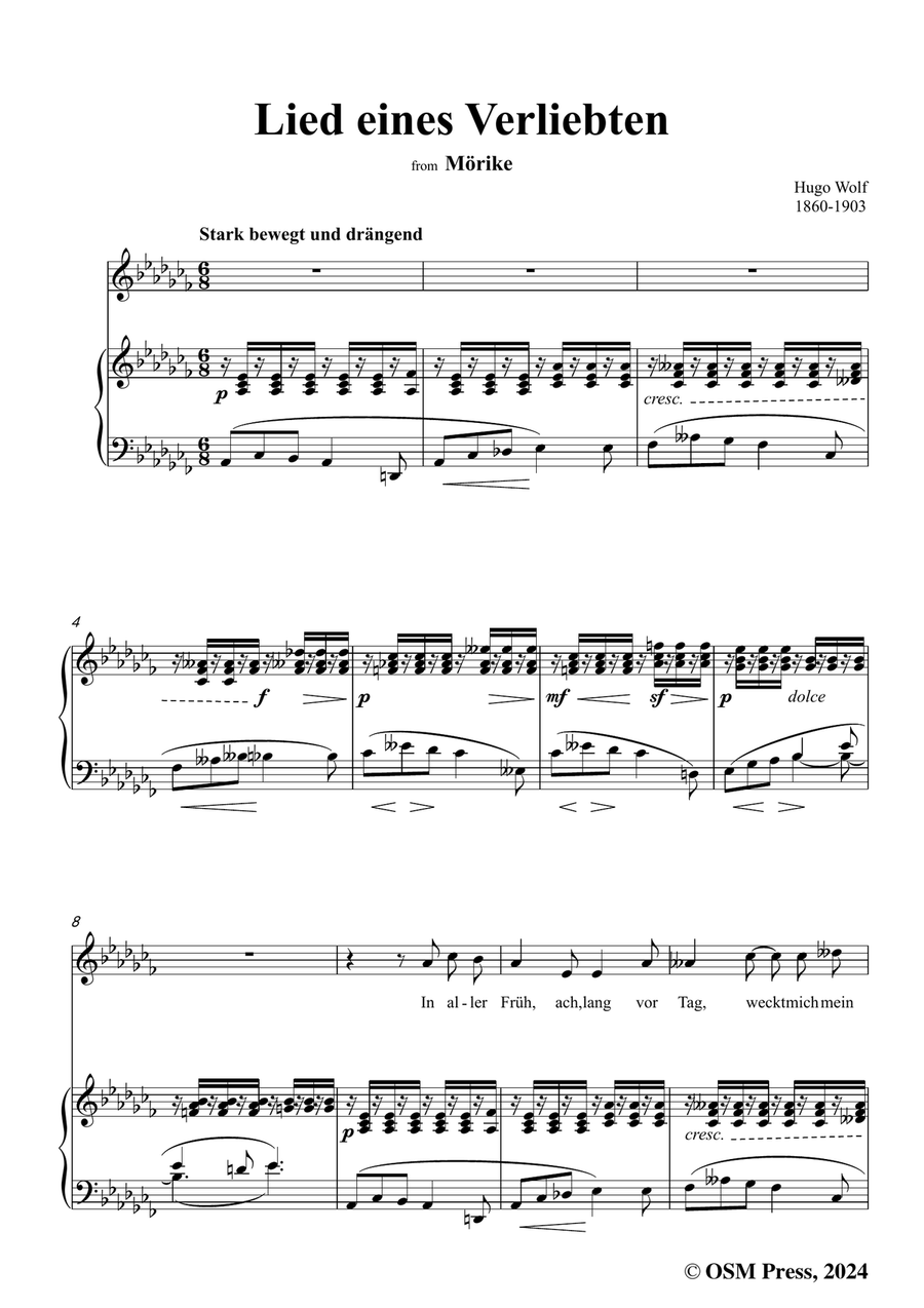 H. Wolf-Lied eines Verliebten,in a flat minor Piano, Vocal scores gallery preview page 3