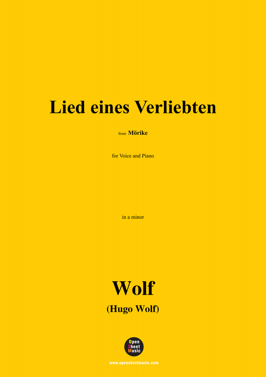 H. Wolf-Lied eines Verliebten,in a minor Piano, Vocal scores gallery preview page 1