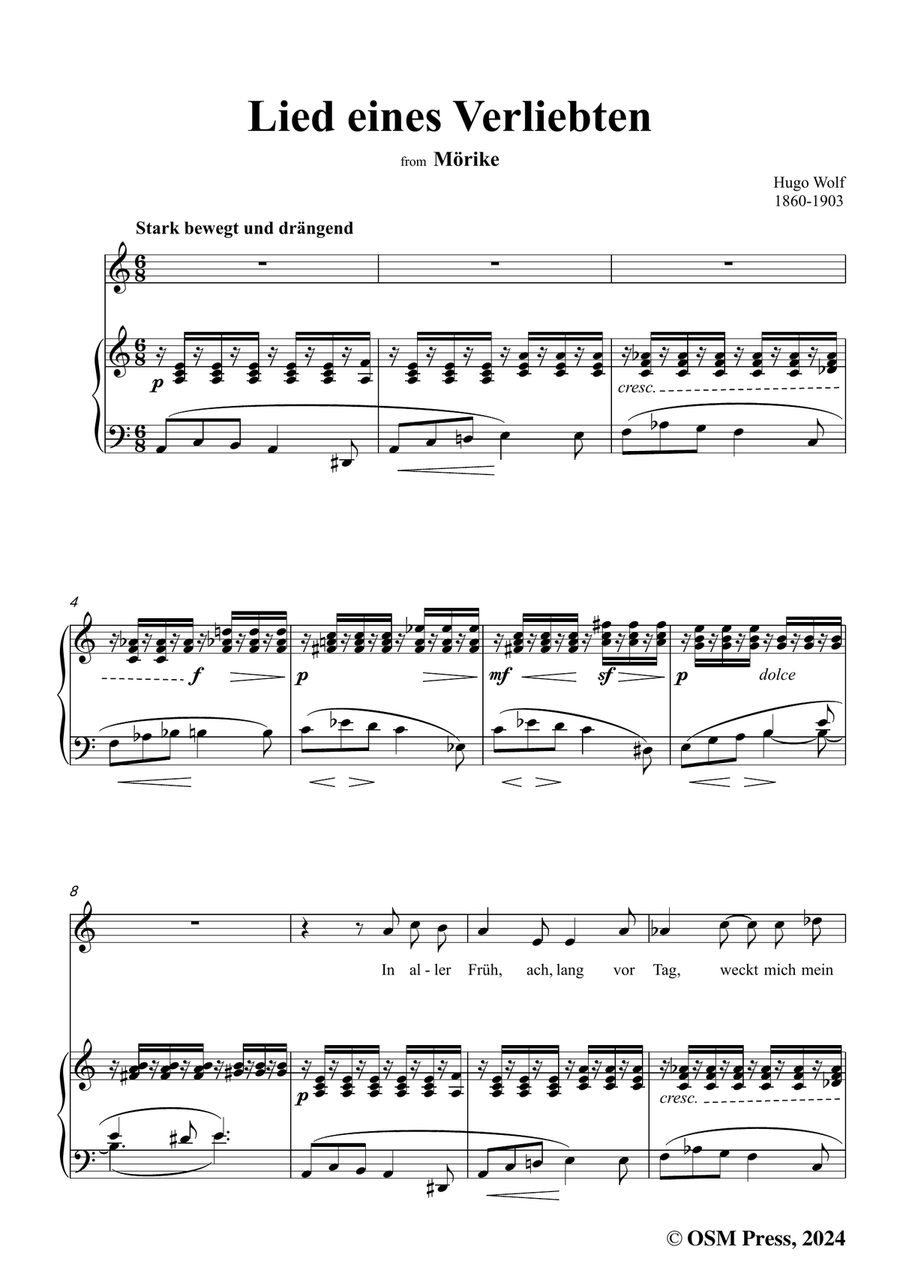 H. Wolf-Lied eines Verliebten,in a minor Piano, Vocal scores gallery preview page 3