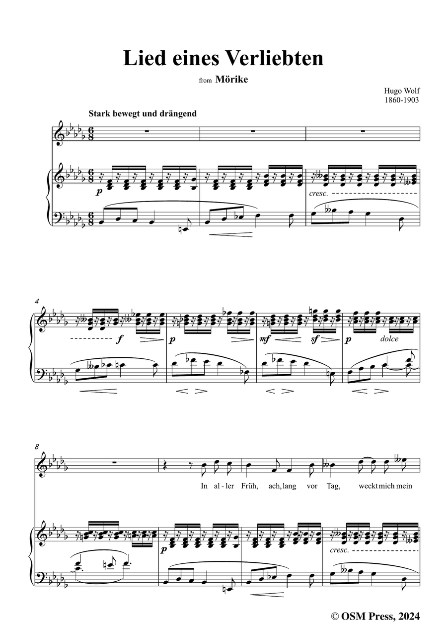 H. Wolf-Lied eines Verliebten,in b flat minor Piano, Vocal scores gallery preview page 3
