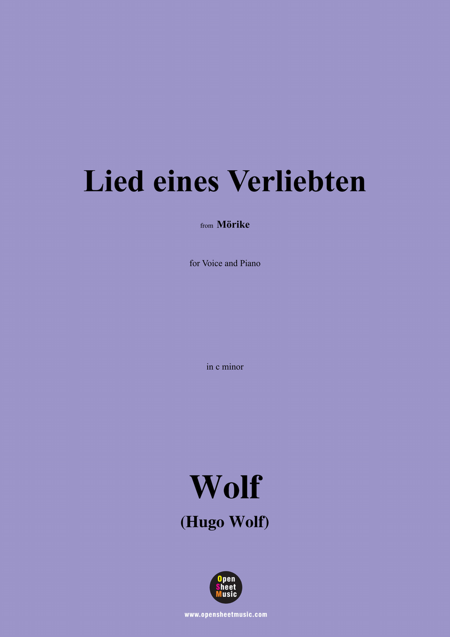 H. Wolf-Lied eines Verliebten,in c minor Piano, Vocal scores gallery preview page 1