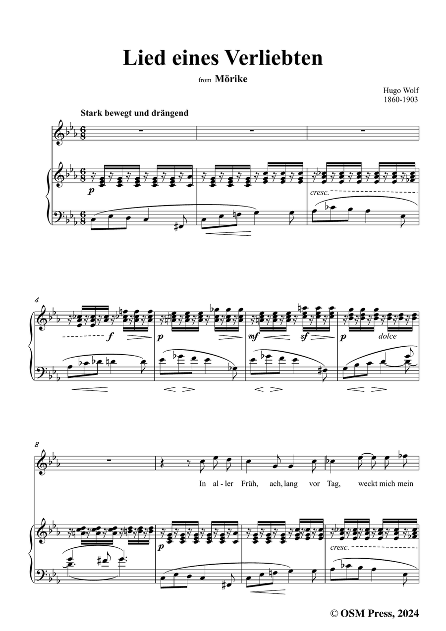 H. Wolf-Lied eines Verliebten,in c minor Piano, Vocal scores gallery preview page 3