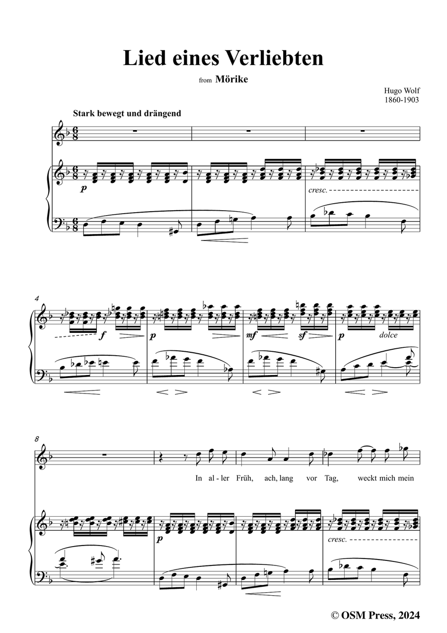 H. Wolf-Lied eines Verliebten,in d minor Piano, Vocal scores gallery preview page 3