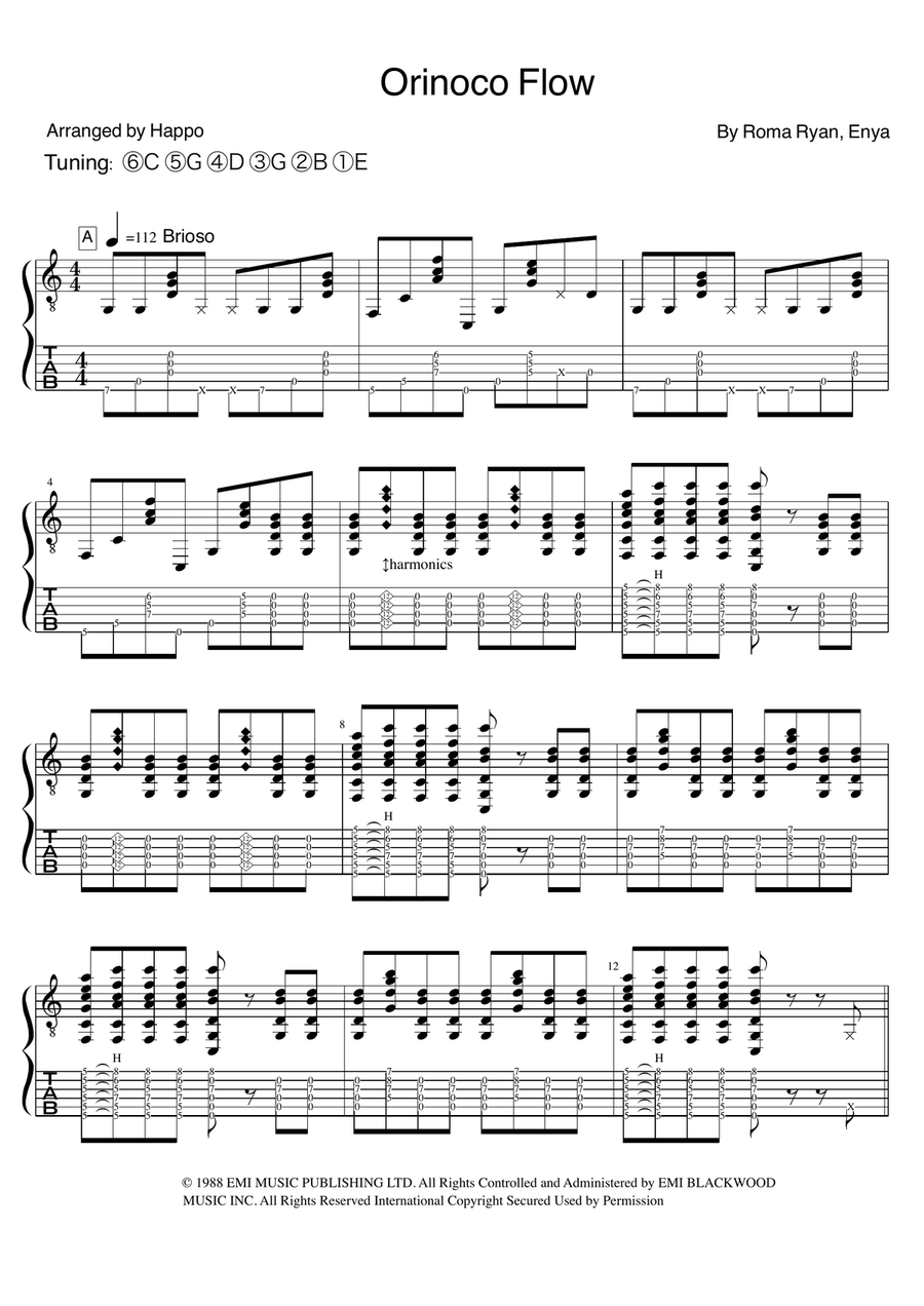 Orinoco Flow Orinoco Flow Acoustic Guitar scores gallery preview page 1