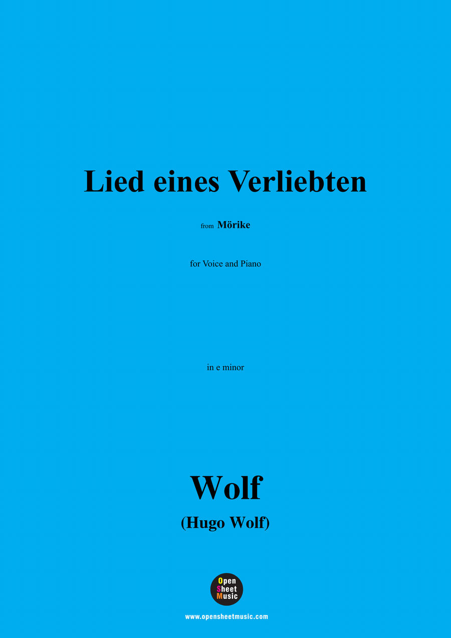 H. Wolf-Lied eines Verliebten,in e minor Piano, Vocal scores gallery preview page 1