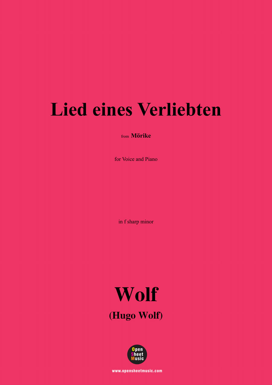 H. Wolf-Lied eines Verliebten,in f sharp minor Piano, Vocal scores gallery preview page 1