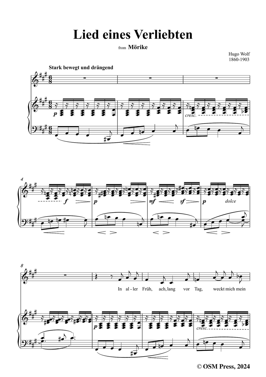 H. Wolf-Lied eines Verliebten,in f sharp minor Piano, Vocal scores gallery preview page 3
