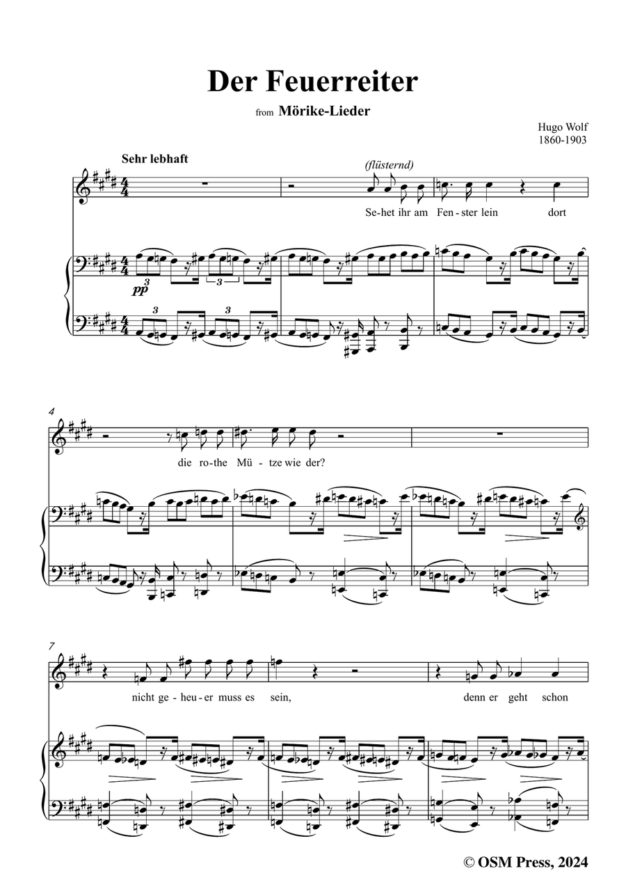 H. Wolf-Der Feuerreiter,in c sharp minor Piano, Vocal scores gallery preview page 3
