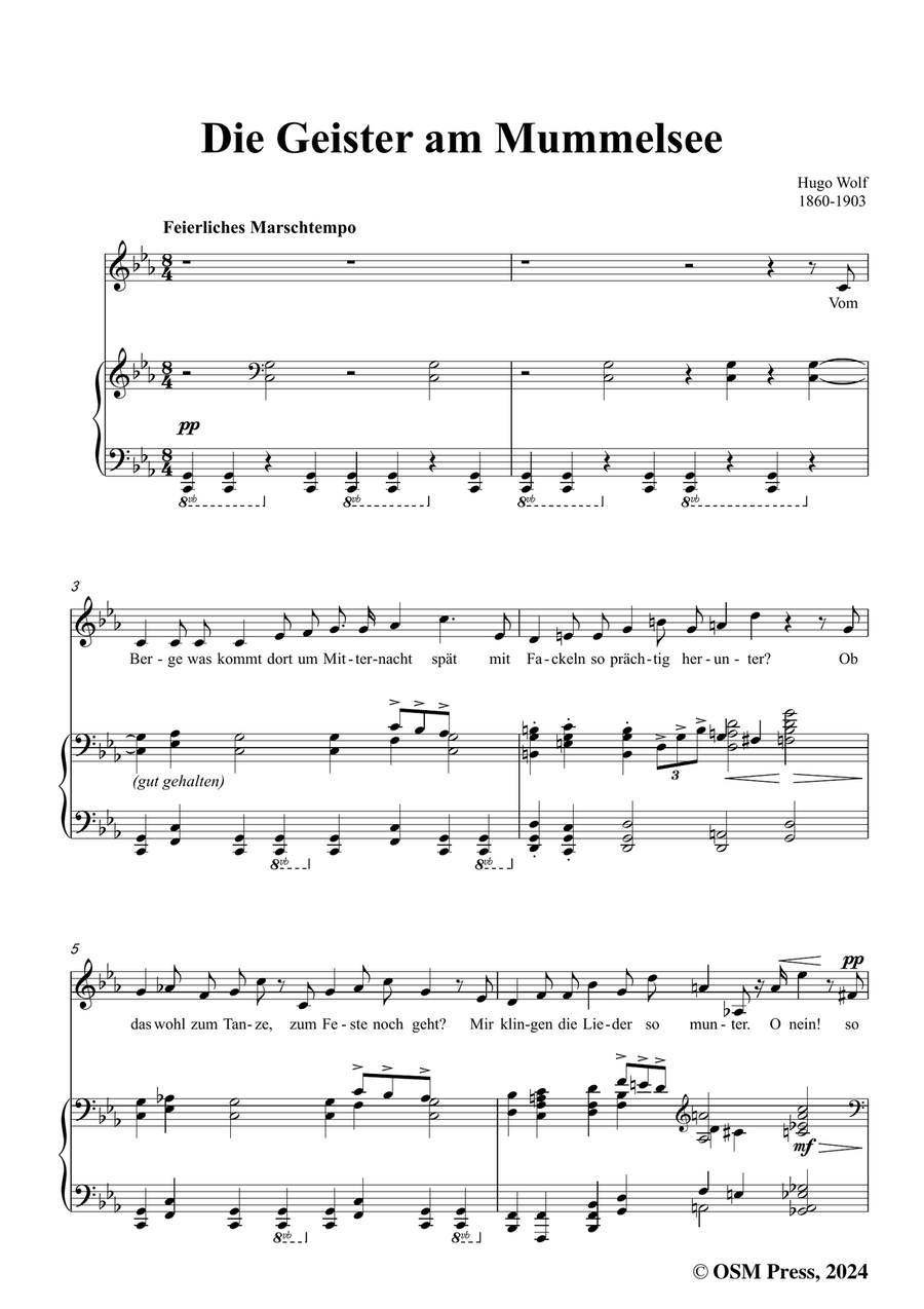 H. Wolf-Die Geister am Mummelsee,in c minor Piano, Vocal scores gallery preview page 3