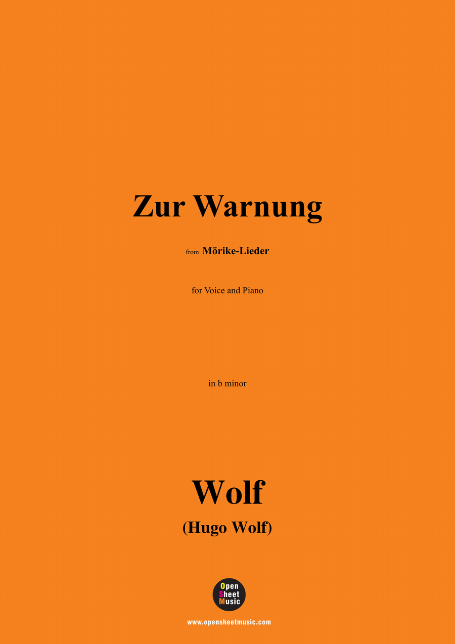 H. Wolf-Zur Warnung,in b minor Piano, Vocal scores gallery preview page 1
