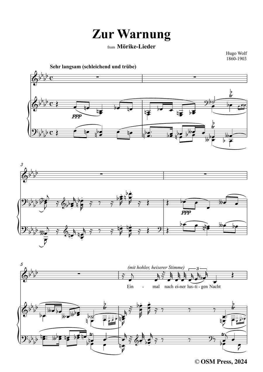 H. Wolf-Zur Warnung,in f minor Piano, Vocal scores gallery preview page 3