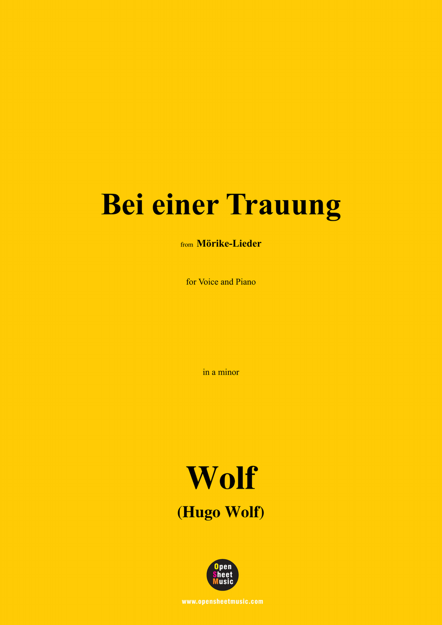 H. Wolf-Bei einer Trauung,in a minor Piano, Vocal scores gallery preview page 1