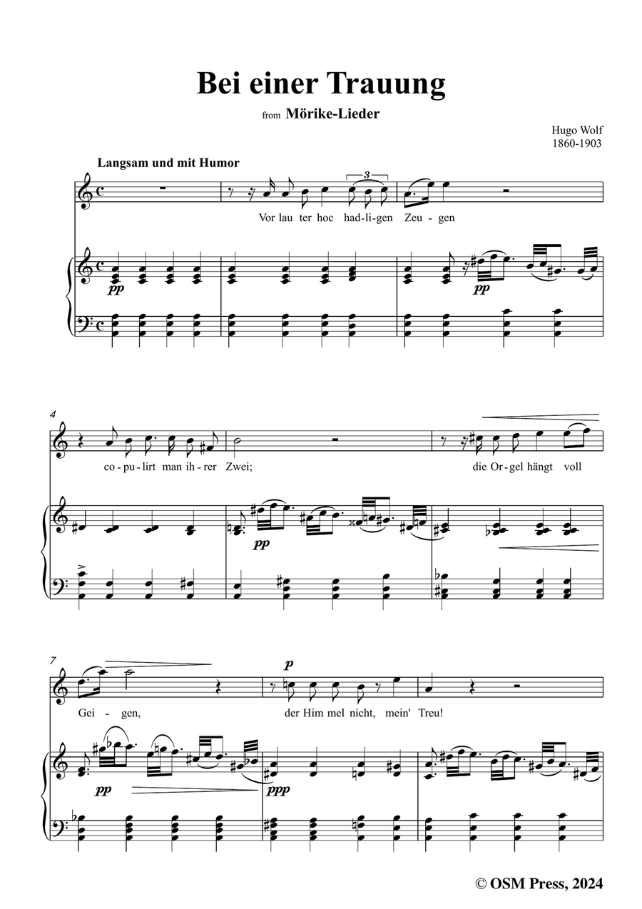 H. Wolf-Bei einer Trauung,in a minor Piano, Vocal scores gallery preview page 3