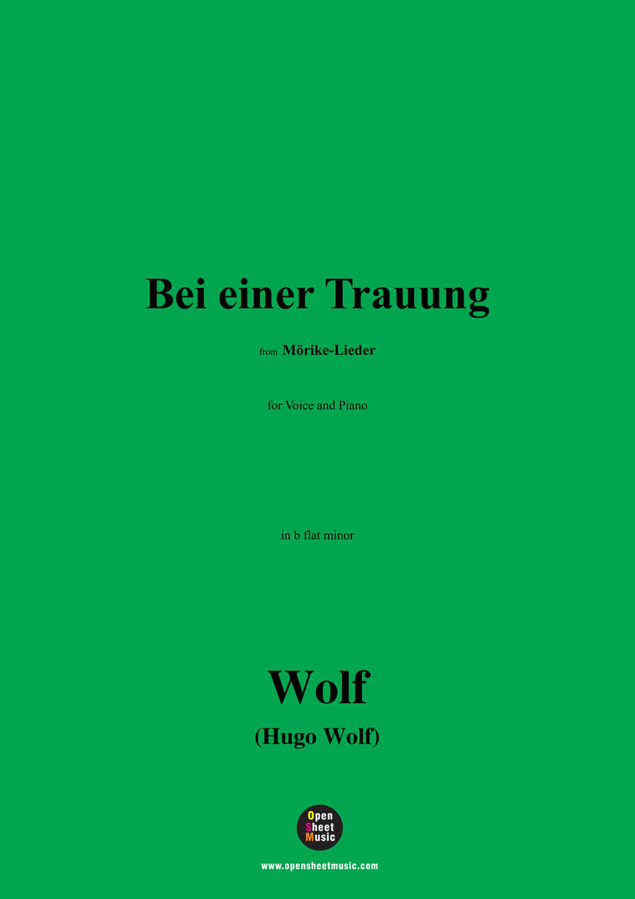 H. Wolf-Bei einer Trauung,in b flat minor Piano, Vocal scores gallery preview page 1