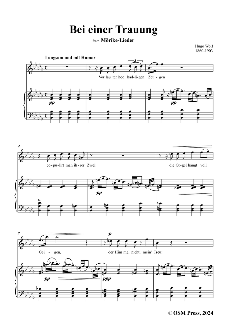 H. Wolf-Bei einer Trauung,in b flat minor Piano, Vocal scores gallery preview page 3