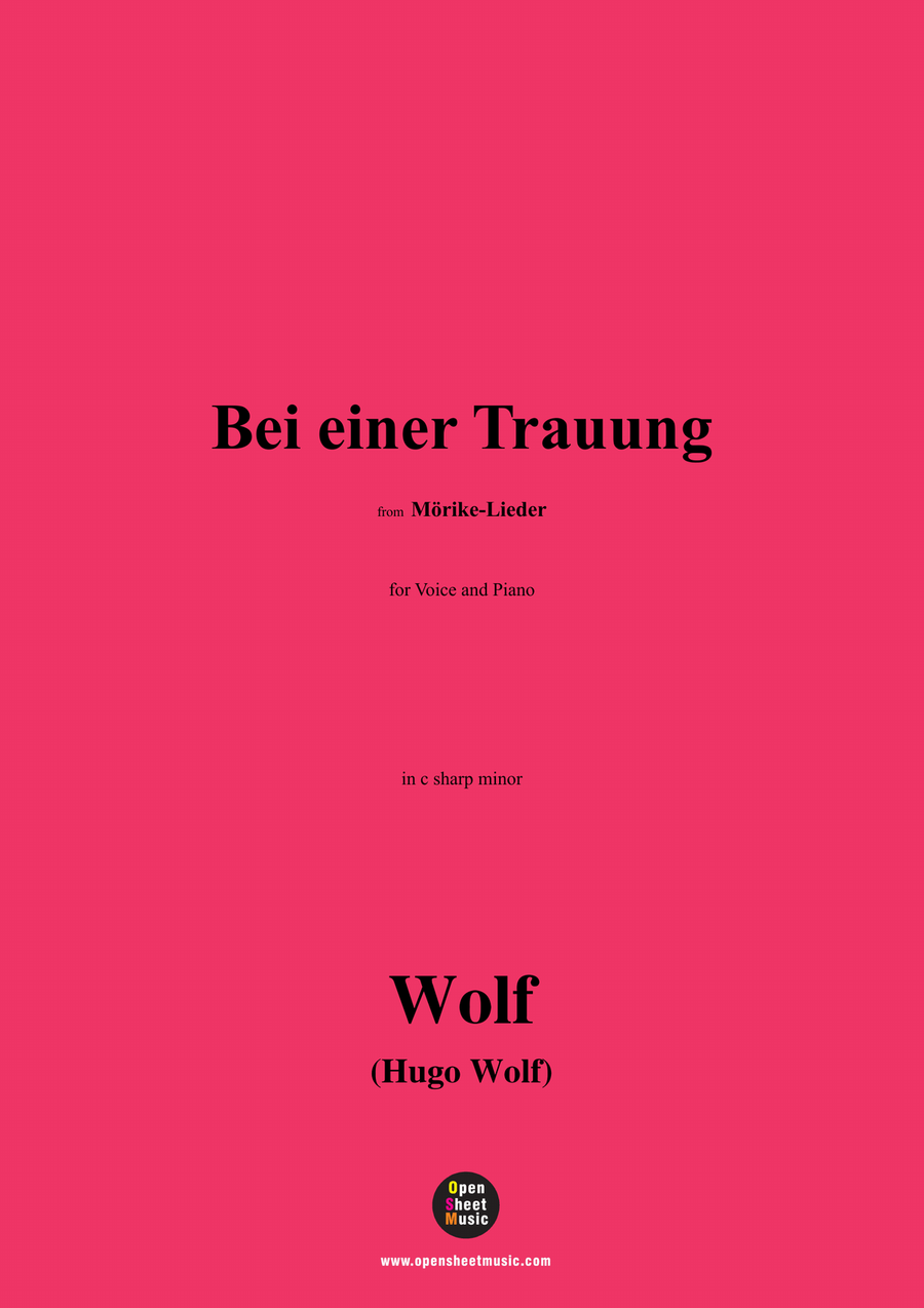 H. Wolf-Bei einer Trauung,in c sharp minor Piano, Vocal scores gallery preview page 1
