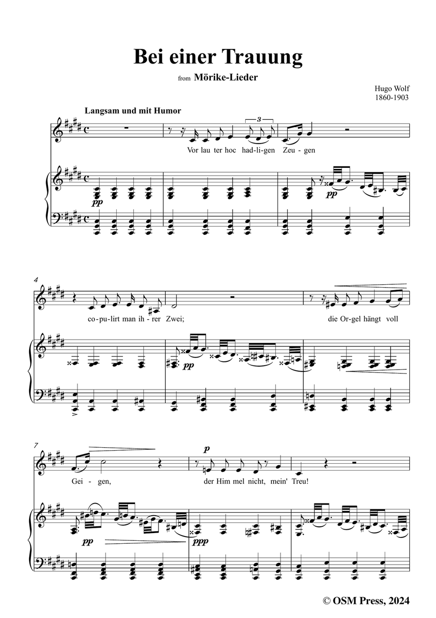 H. Wolf-Bei einer Trauung,in c sharp minor Piano, Vocal scores gallery preview page 3
