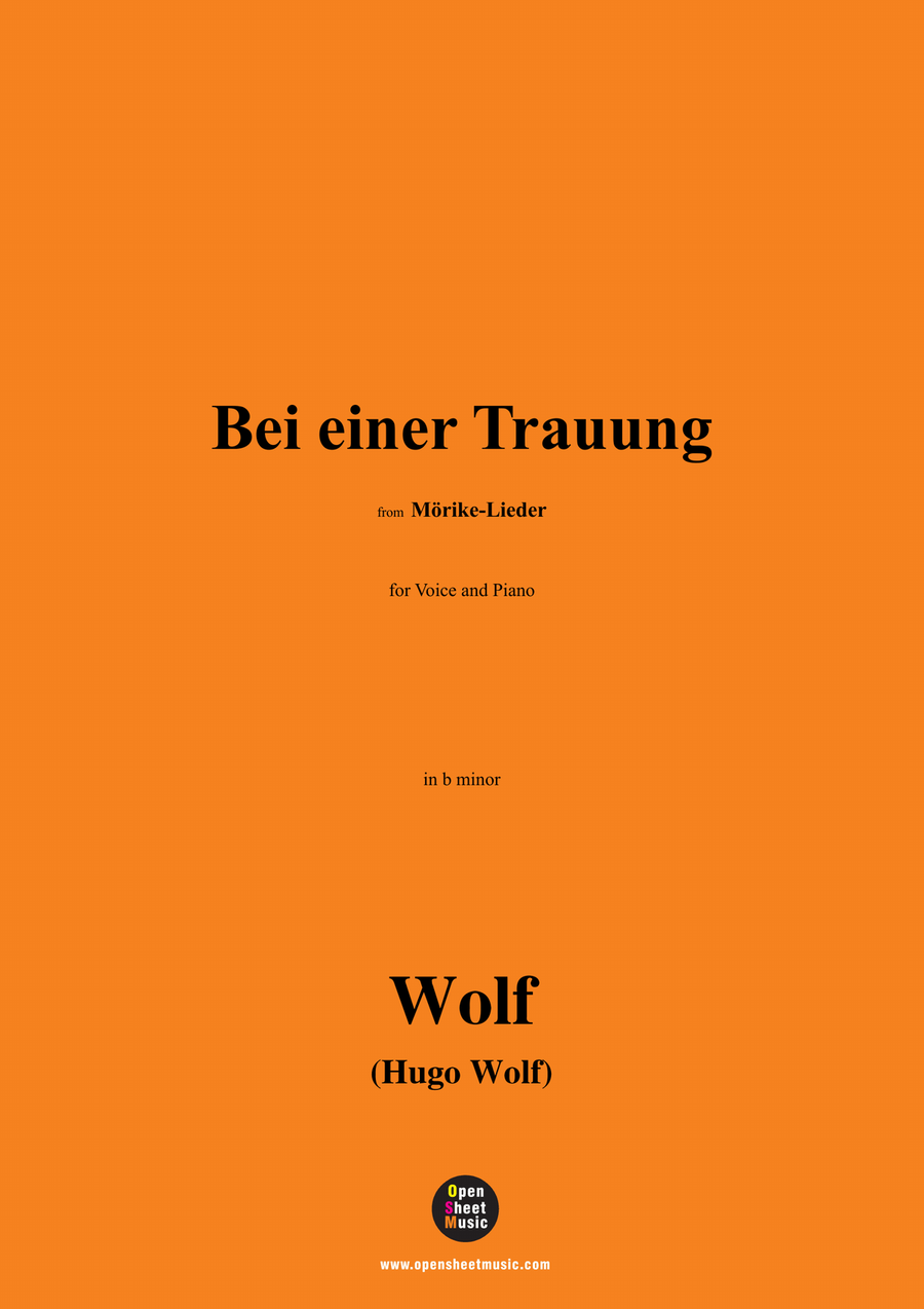 H. Wolf-Bei einer Trauung,in b minor Piano, Vocal scores gallery preview page 1