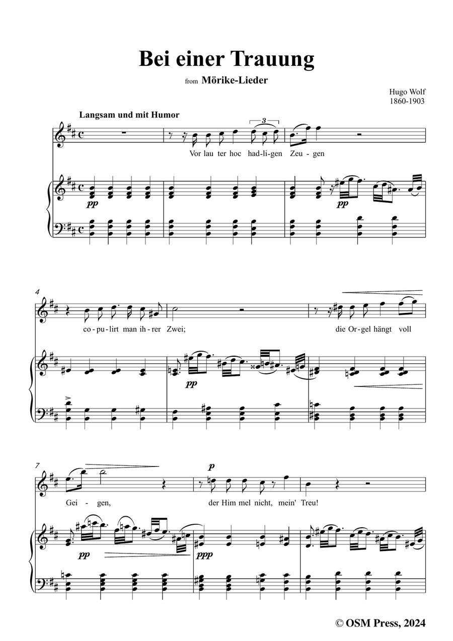 H. Wolf-Bei einer Trauung,in b minor Piano, Vocal scores gallery preview page 3
