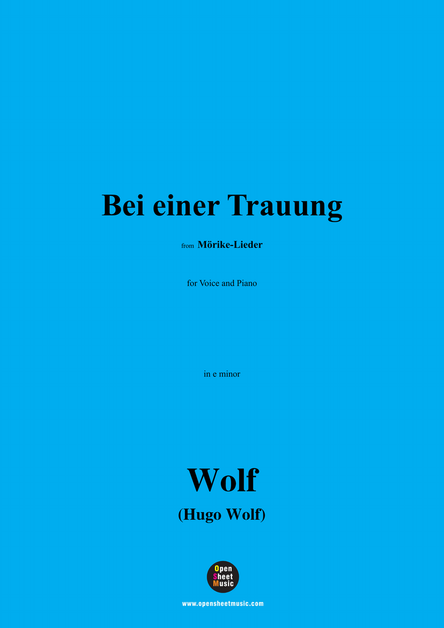 H. Wolf-Bei einer Trauung,in e minor Piano, Vocal scores gallery preview page 1
