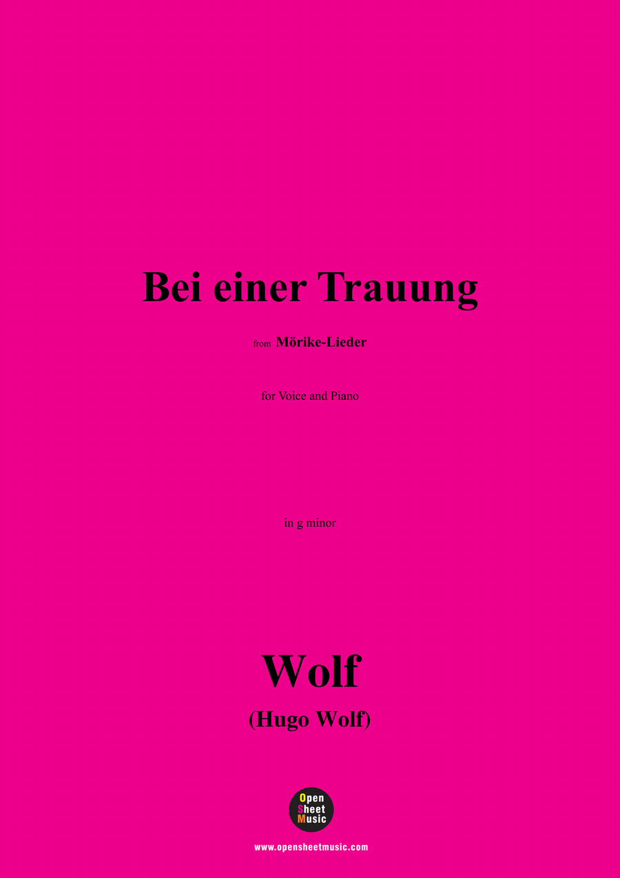 H. Wolf-Bei einer Trauung,in g minor Piano, Vocal scores gallery preview page 1