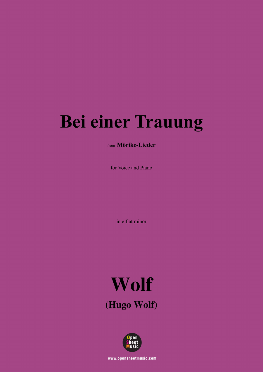 H. Wolf-Bei einer Trauung,in e flat minor Piano, Vocal scores gallery preview page 1