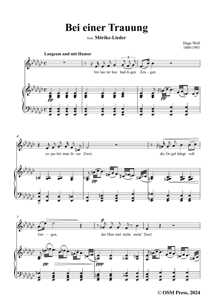 H. Wolf-Bei einer Trauung,in e flat minor Piano, Vocal scores gallery preview page 3