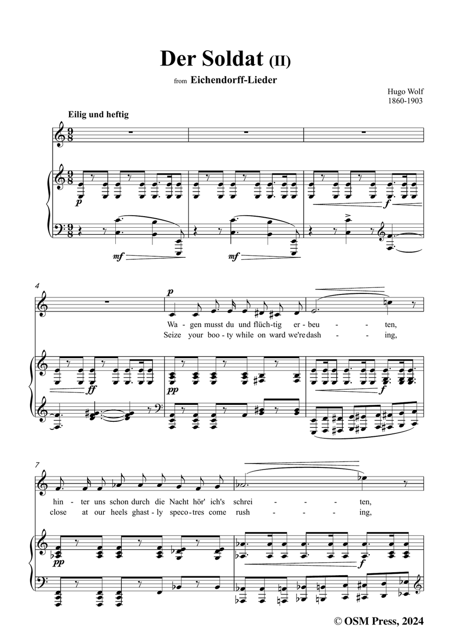 H. Wolf-Der Soldat II,in a minor Piano, Vocal scores gallery preview page 3