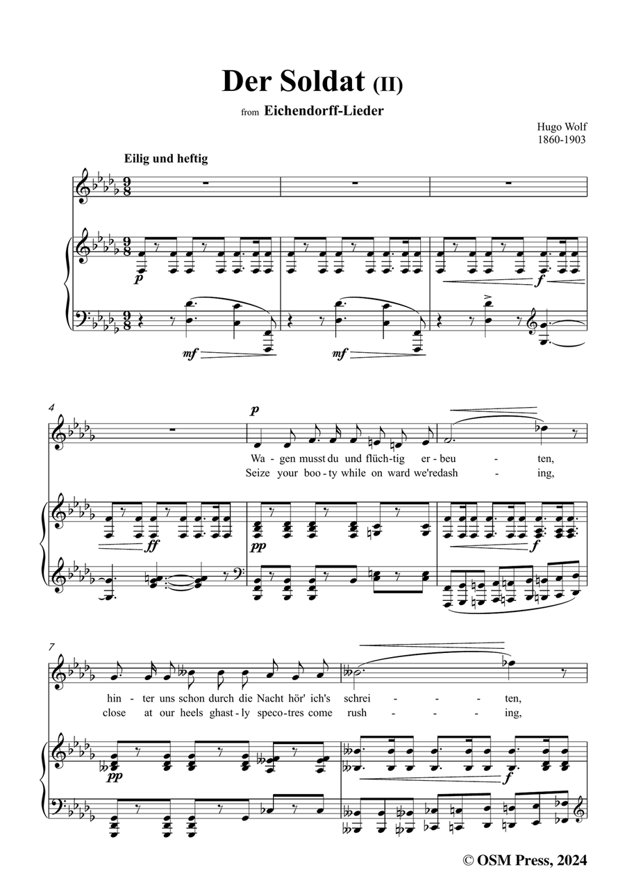 H. Wolf-Der Soldat II,in b flat minor Piano, Vocal scores gallery preview page 3