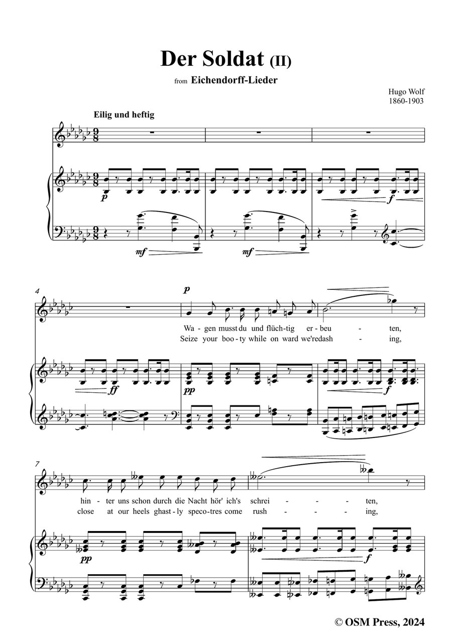 H. Wolf-Der Soldat II,in e flat minor Piano, Vocal scores gallery preview page 3