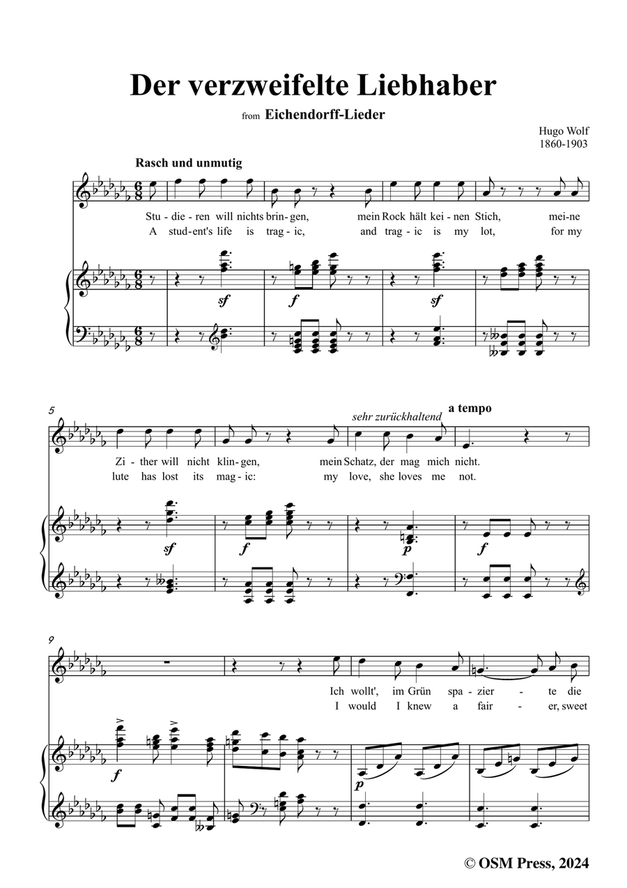 H. Wolf-Der verzweifelte Liebhaber,in a flat minor Piano, Vocal scores gallery preview page 3