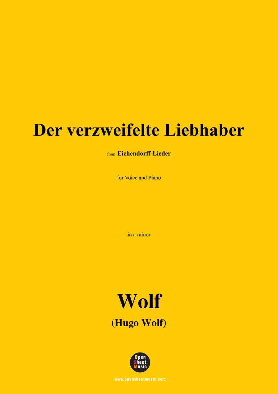 H. Wolf-Der verzweifelte Liebhaber,in a minor Piano, Vocal scores gallery preview page 1