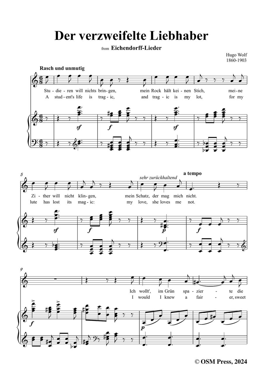 H. Wolf-Der verzweifelte Liebhaber,in a minor Piano, Vocal scores gallery preview page 3