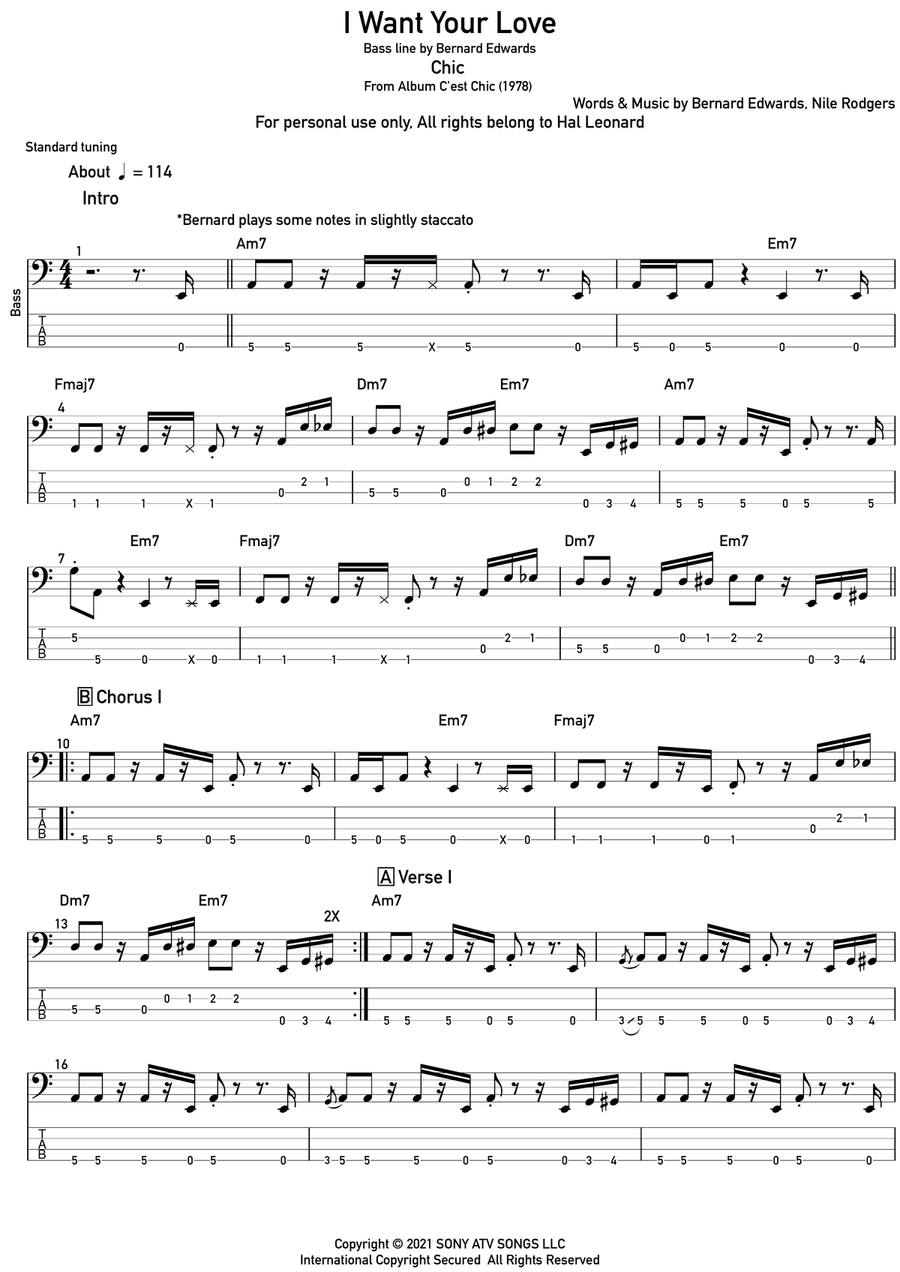 I Want Your Love Acoustic Guitar scores gallery preview page 1