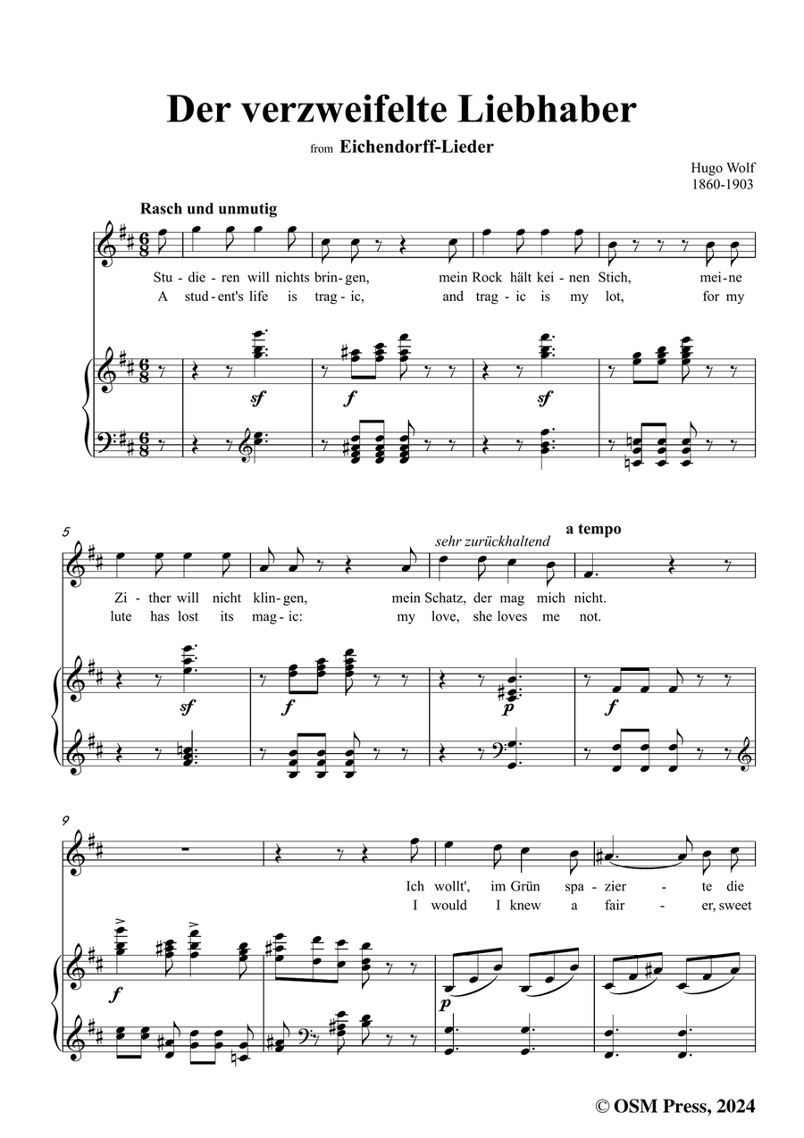 H. Wolf-Der verzweifelte Liebhaber,in b minor Piano, Vocal scores gallery preview page 3