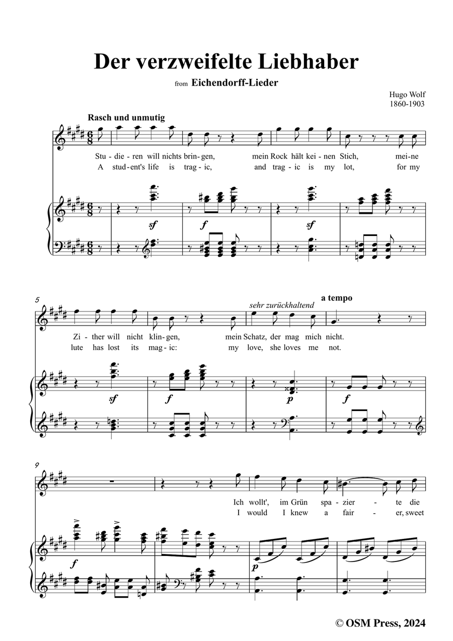 H. Wolf-Der verzweifelte Liebhaber,in c sharp minor Piano, Vocal scores gallery preview page 3