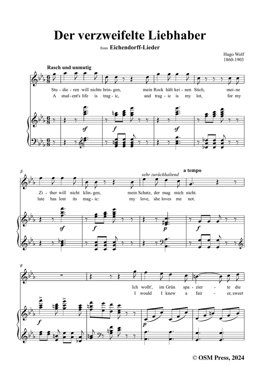 H. Wolf-Der verzweifelte Liebhaber,in c minor Piano, Vocal scores gallery preview page 3
