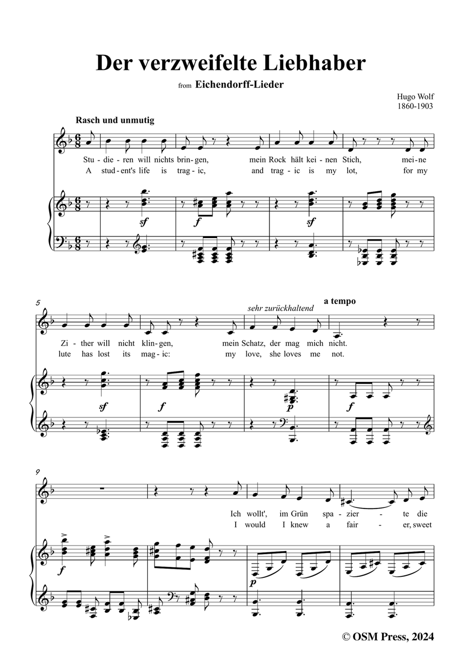 H. Wolf-Der verzweifelte Liebhaber,in d minor Piano, Vocal scores gallery preview page 3