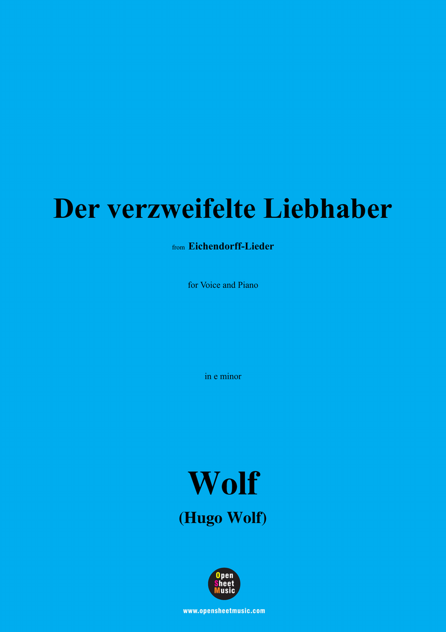 H. Wolf-Der verzweifelte Liebhaber,in e minor Piano, Vocal scores gallery preview page 1