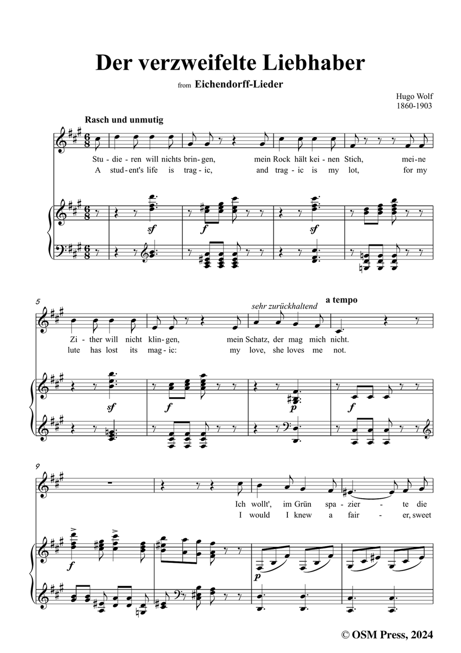 H. Wolf-Der verzweifelte Liebhaber,in f sharp minor Piano, Vocal scores gallery preview page 3